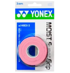 Yonex Moist Super Grip Overgrip 3 Pack (Pink) -Sports Gear Store AC148PKMoistSuperPink