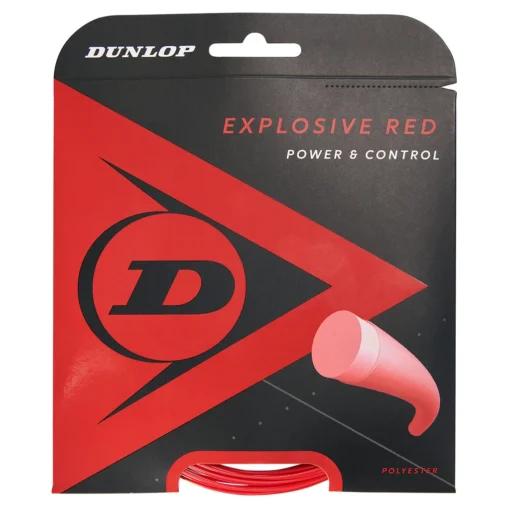 Dunlop Explosive Red 16/1.30 Tennis String (Red) -Sports Gear Store DT19 624817 EXPLOSIVE RED 16G 12M SET FRONTSIDE