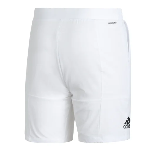 Adidas Men's Club Stretch Woven 9-Inch Shorts (White/Black) -Sports Gear Store GH7222 APP photo back center white 754cec2e d69a 473d aaa2 1a5de5eef3be