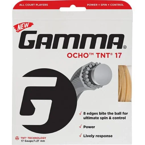 Gamma Ocho TNT2 17/1.27 Tennis String (Natural) -Sports Gear Store Gamma ocho TNT 17 Tennis string RacquetGuys