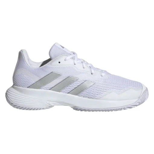 Adidas CourtJam Control Women's Tennis Shoe (White) -Sports Gear Store HQ8473 1 FOOTWEAR Photography SideLateralCenterView transparent