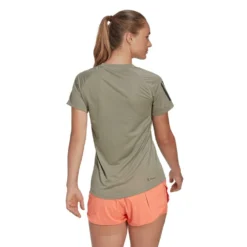 Adidas Women's Club 3 Stripe Top (Khaki) -Sports Gear Store HS1448 5 APPAREL OnModel BackView transparent