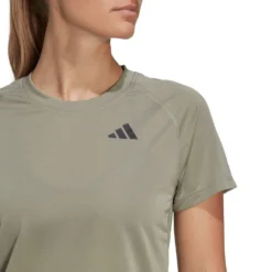 Adidas Women's Club 3 Stripe Top (Khaki) -Sports Gear Store HS1448 8 APPAREL OnModel DetailView1 transparent 1