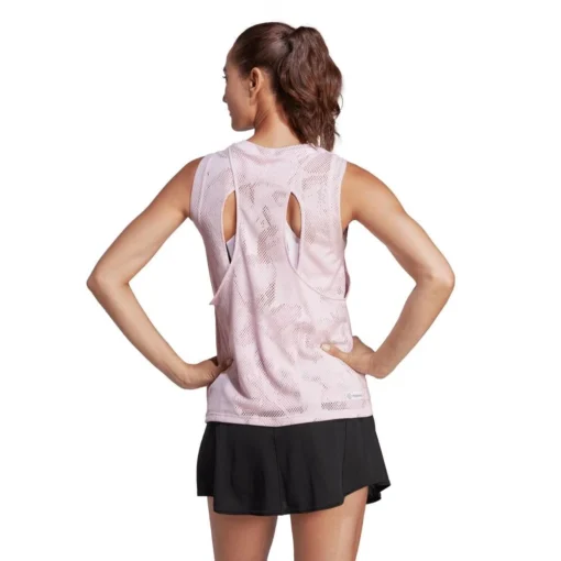 Adidas Women's Melbourne Match Tank Top (Pink) -Sports Gear Store HU1806 5 APPAREL OnModel BackView transparent