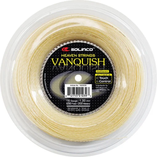 Solinco Vanquish 16/1.30 Tennis String Reel (Natural) -Sports Gear Store Solinco Vanquish 16 Reel Natural