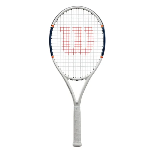 Wilson Roland Garros Triumph (White/Navy, Pre-Strung) -Sports Gear Store WR030510H 0 Roland Garros Triumph WH NV OR.png.high res