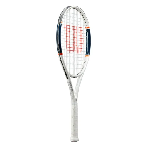 Wilson Roland Garros Triumph (White/Navy, Pre-Strung) -Sports Gear Store WR030510U 1 Roland Garros Triumph WH NV OR.png.high res