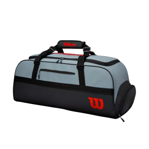 Wilson Clash Duffel Large Racquet Bag (Grey/Black/Infrared) -Sports Gear Store WR8002401001 0 CLASH DUFFLE LARGE BL GY RD