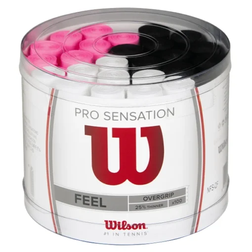 Wilson Pro Sensation Overgrip 100 Pack Jar (Assorted) -Sports Gear Store WRZ401300 0 Pro Overgrip Sensation 100 Assorted