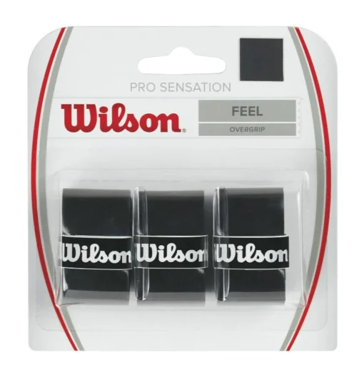 Wilson Pro Sensation Overgrip 3 Pack (Black) -Sports Gear Store Wilson Pro Overgrip Sensation Black 1 RacquetGuys