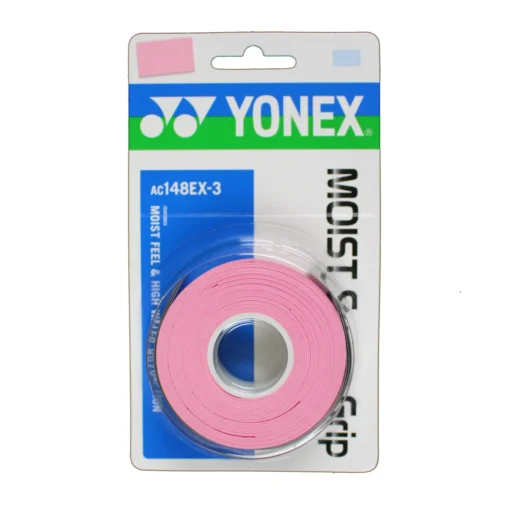 Yonex Moist Super Grip Overgrip 3 Pack (Pink) -Sports Gear Store ac148ex 3 scaled