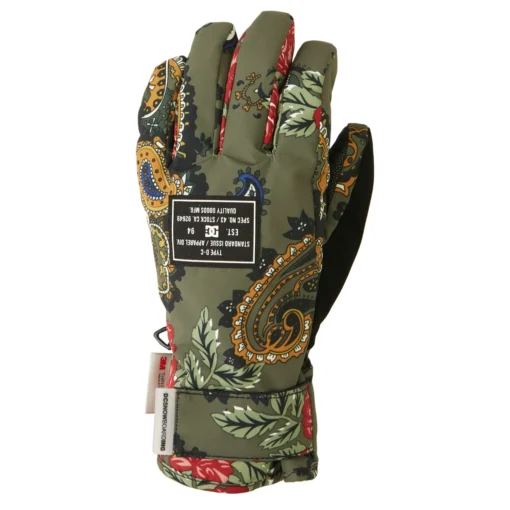 DC Franchise Women's Snowboard Gloves 2023 -Sports Gear Store dcfranchiseglove2023womensPaisleyIvyGreen XGCR 1